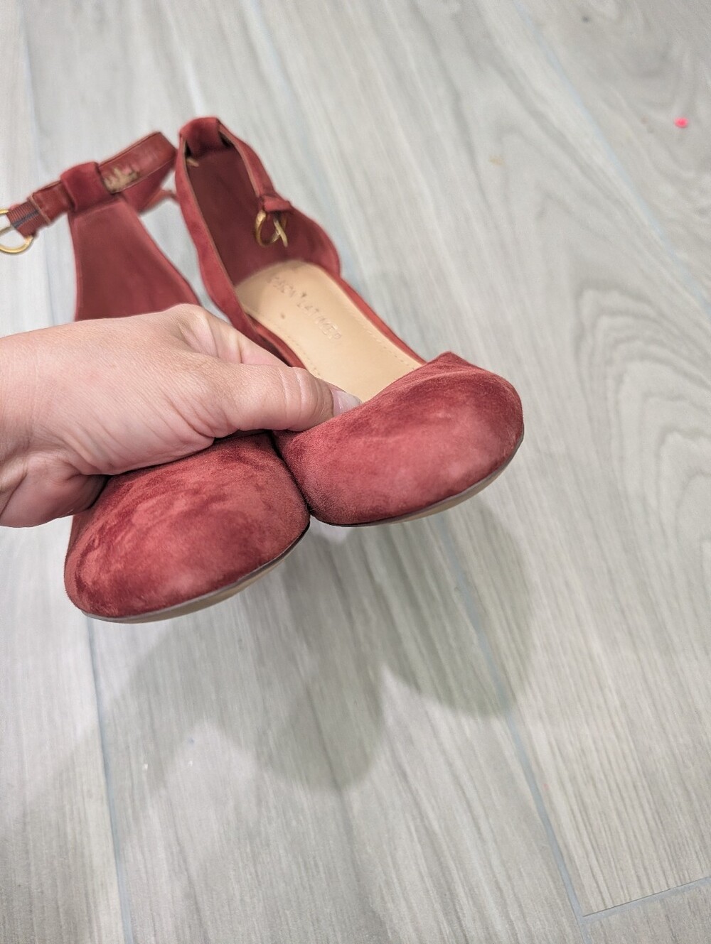 Gibson Latimer Rusty Red Suede Block Heels Size 9 - Picture 4 of 7